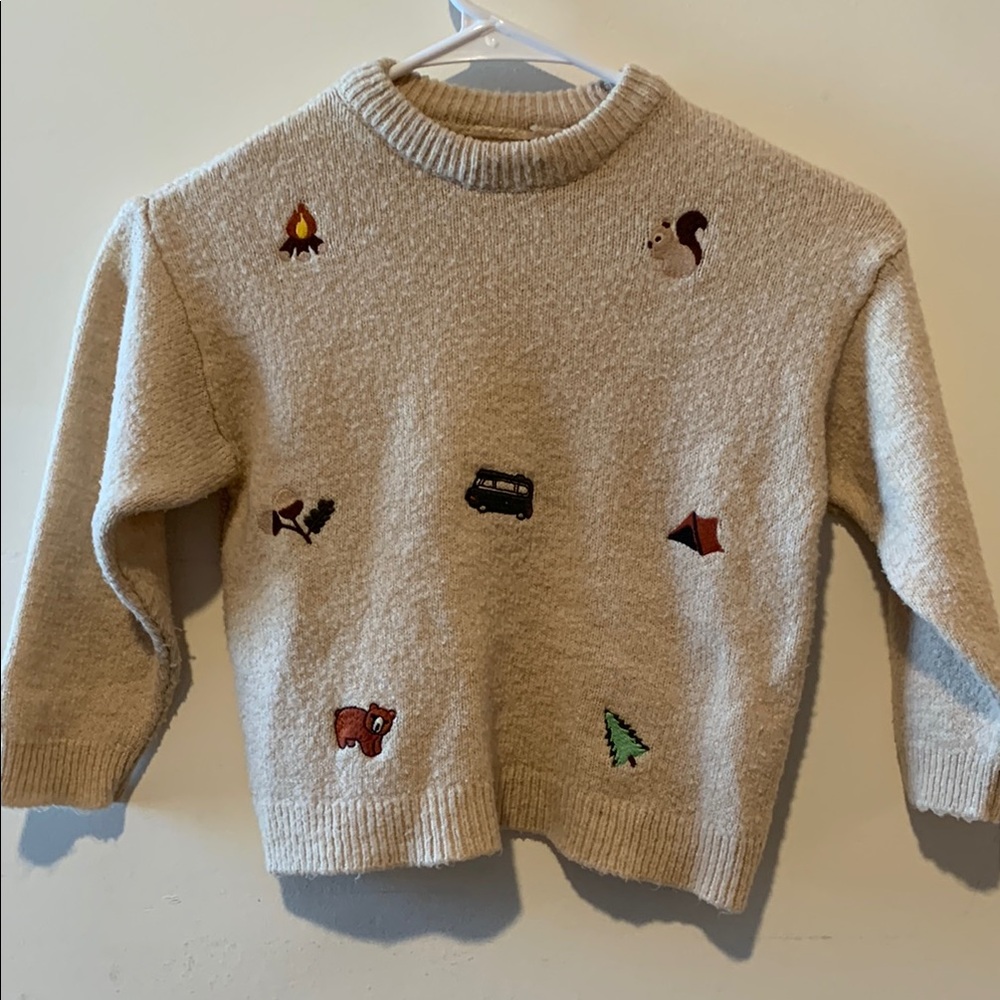 Zara Cream Knit Sweater with Textured Finish